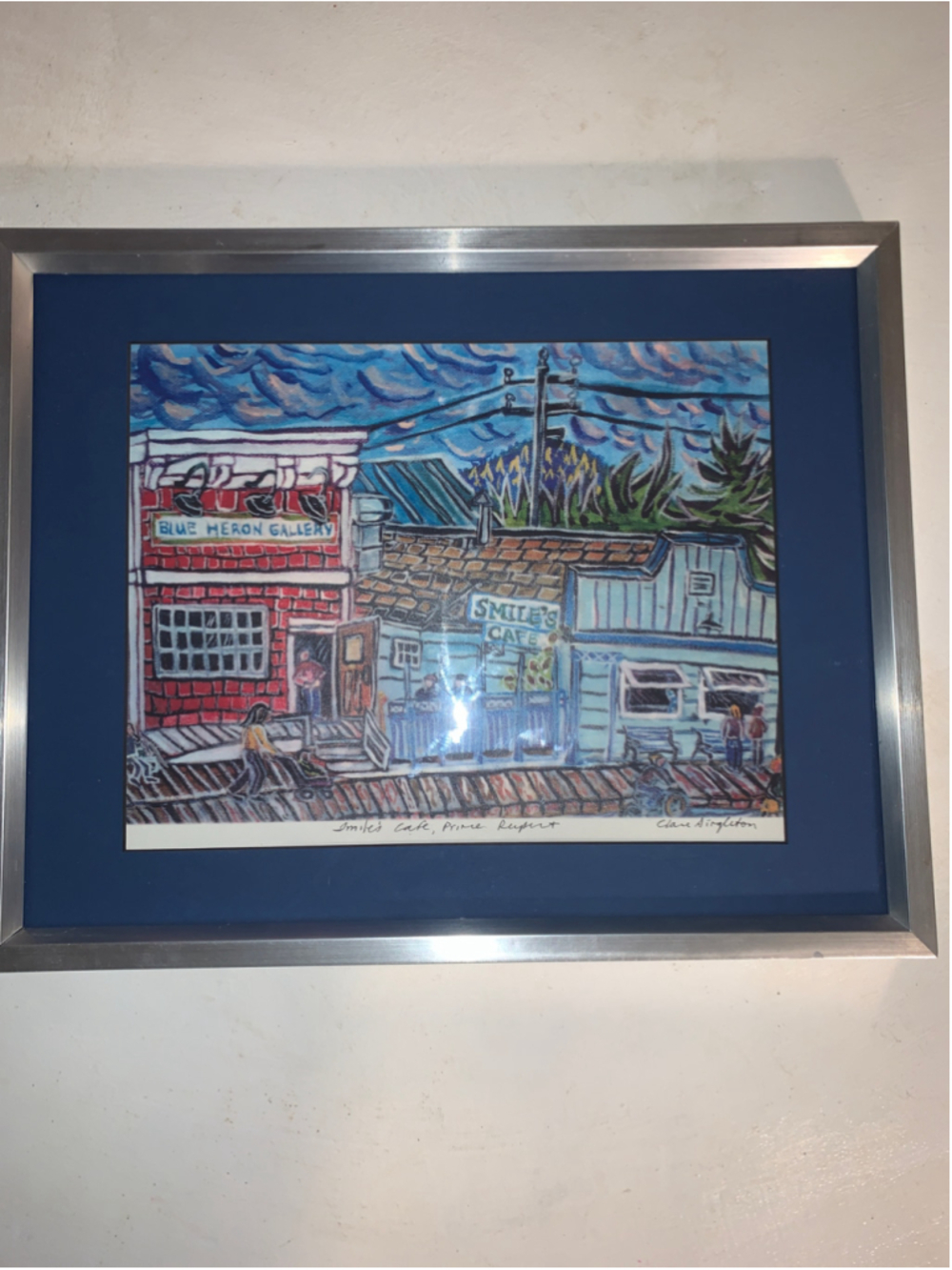 Unbranded Art Print Smile's Cafe Prince Rupert One Size Blue Red